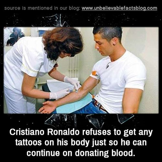 Regular blood donation by Ronaldo