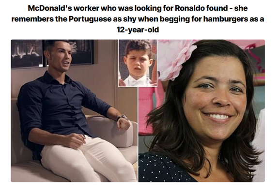 Ronaldo used to beg for leftover McDonald's burgers